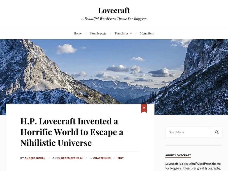 Lovecraft: Best Free WordPress Themes