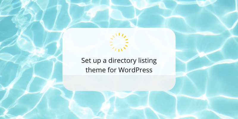 Set up a directory listing theme for WordPress
