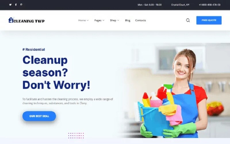 how to build a cleaning work website in wordpress
