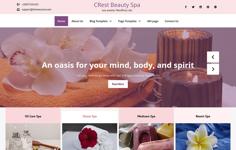 CRest Beauty Spa Lite 7 Best Free Spa WordPress Themes In 2024 15 Best Free Spa WordPress Themes In 2024 CRest Beauty Spa Lite