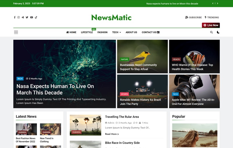 Newsmatic  15 Best Free WordPress News Themes In 2024 Newsmatic