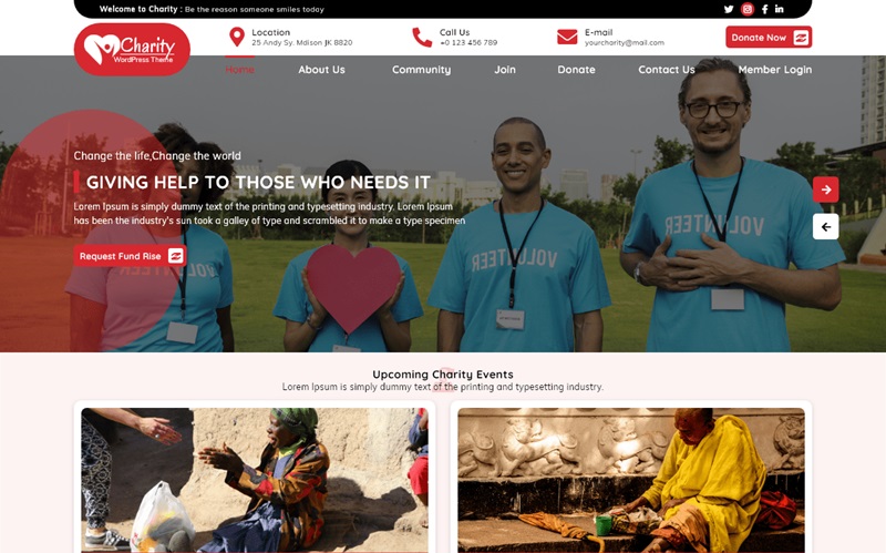 Charitable Non Profit WordPress Theme