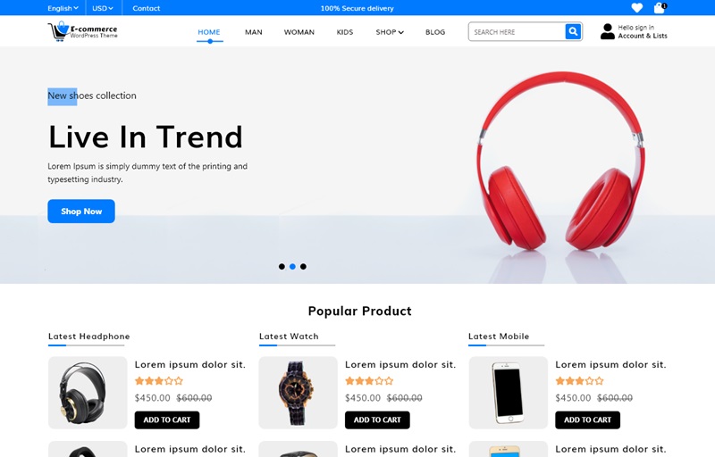 Ecommerce Store Elementor