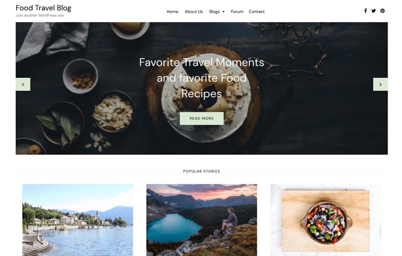 Food Travel Blog WordPress Theme