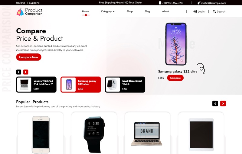 Product Comparison Woocommerce