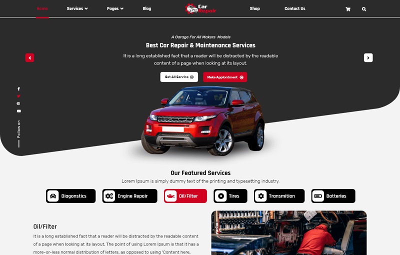 Auto Car Repair WordPress Theme