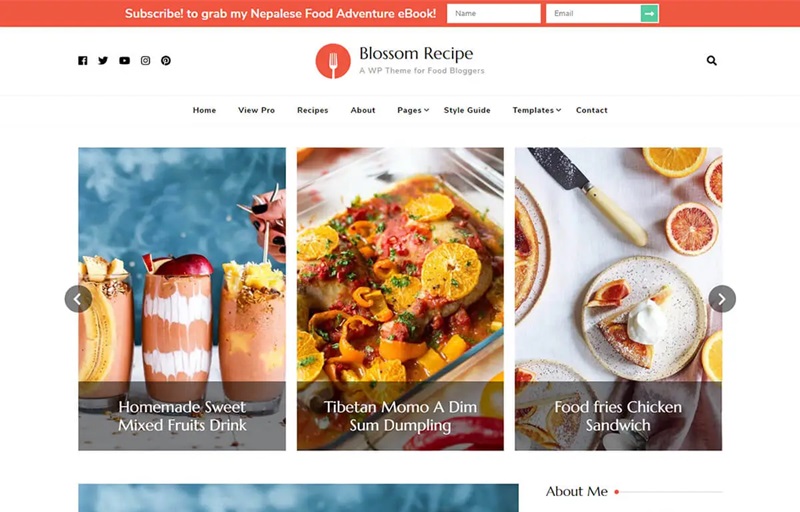 Blossom Recipe WordPress Theme