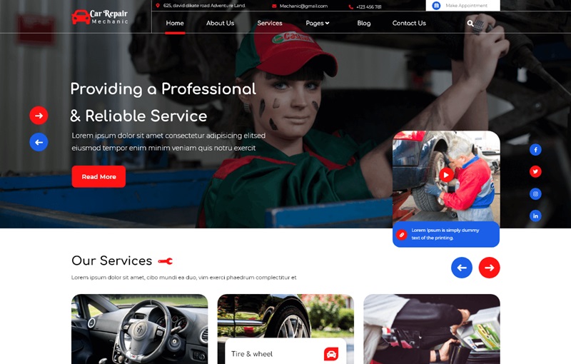 Car Repair Mechanic Theme