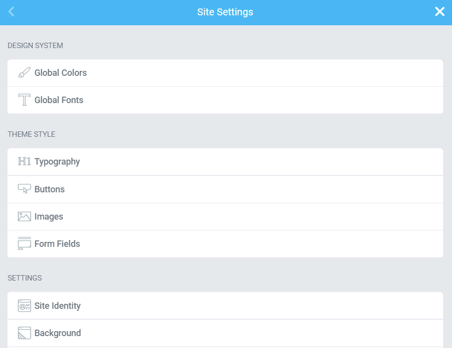 Elementor-design-settings