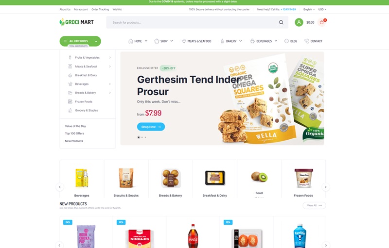 Grocery Online Store WordPress Theme