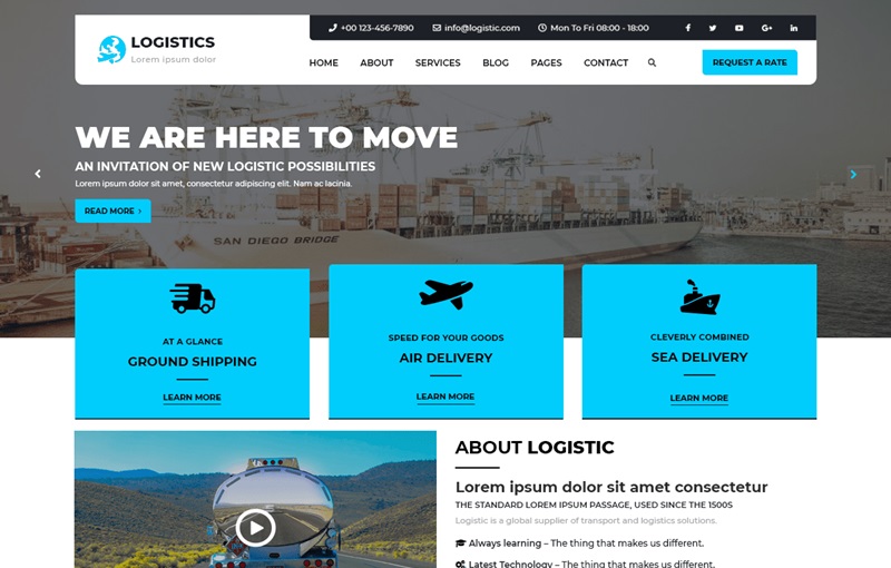 Free Logistics WordPress Themes