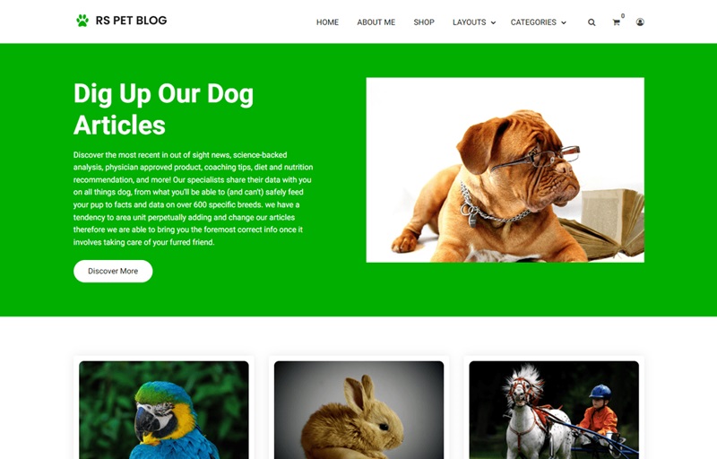 RS Pet Blog WordPress Theme