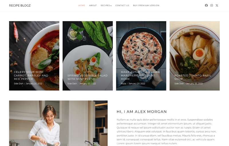 Free WordPress Themes for Recipes