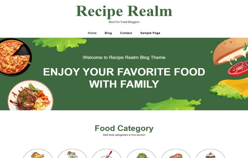 Recipe Realm Blog Themes for WordPress