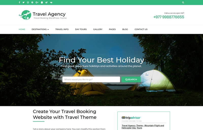 Travel Agency WordPress Theme