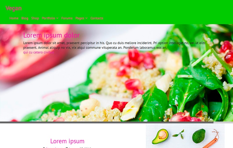 Vegan WordPress Theme for Recipes