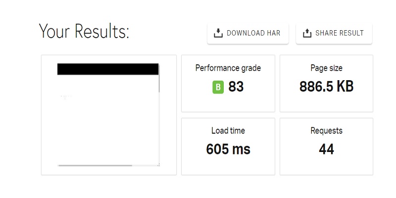 Wix-site-in-Pingdom-B-grade-analysis