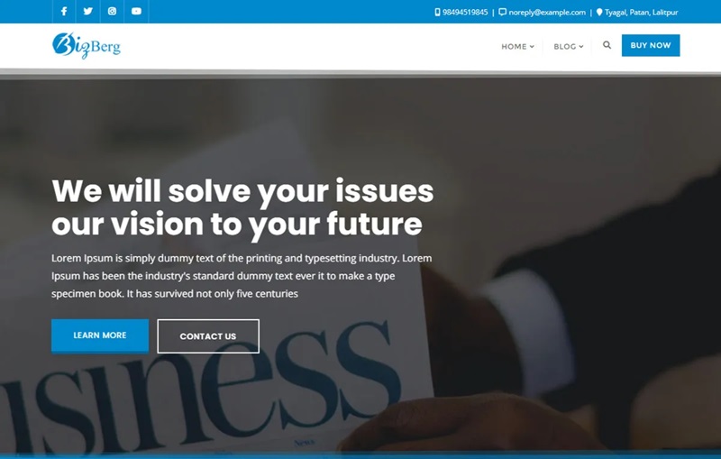 Bizberg WordPress Theme With Demo Content