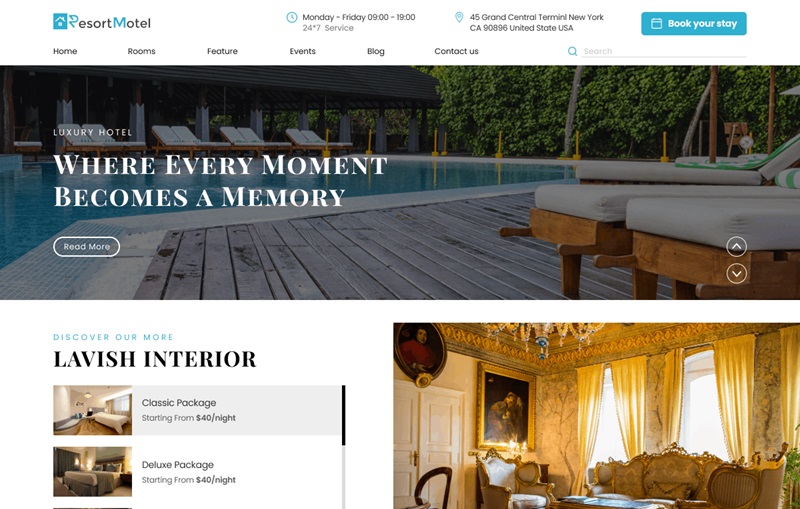 Resorts Motel WordPress Theme